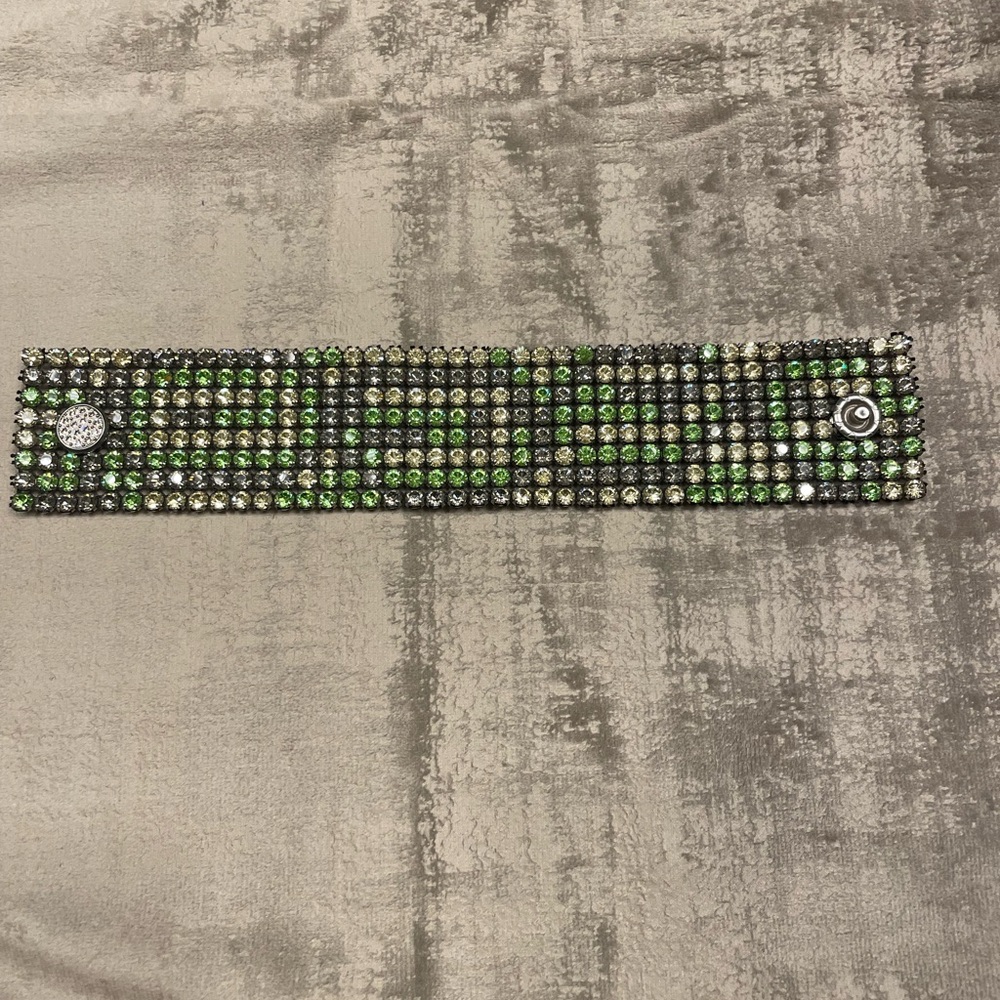 Swarovski Green and Black Crystal Bracelet Like New, Stunning